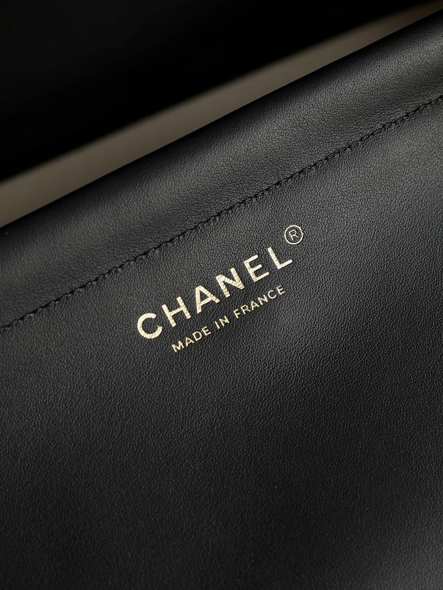CC tweed small shopping bag AS6288 black