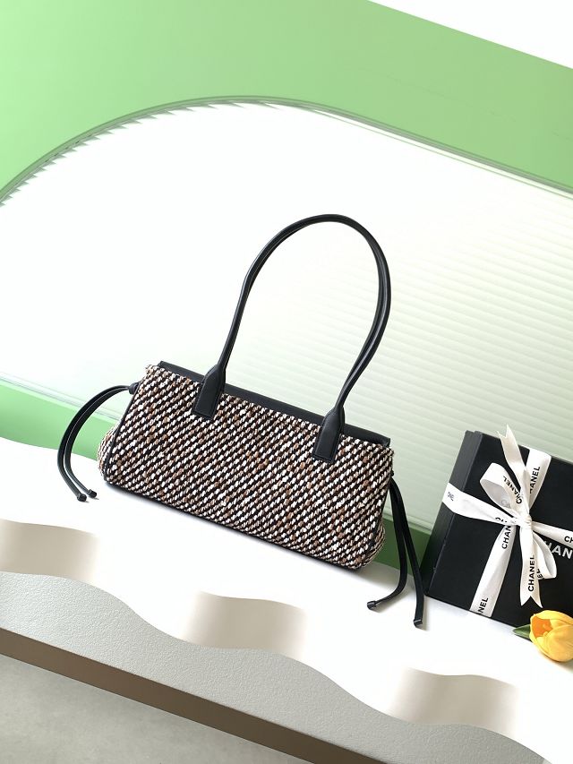 CC tweed small shopping bag AS6288 black