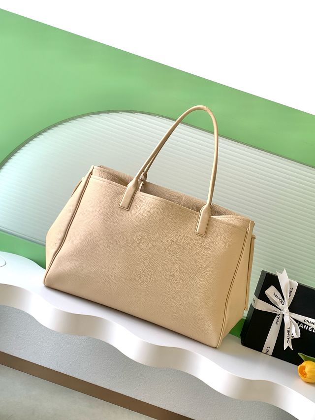 CC grained calfskin large shopping bag AS6289 beige