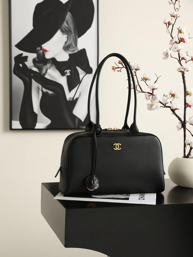 CC calfskin medium bowling bag AS6580 black 