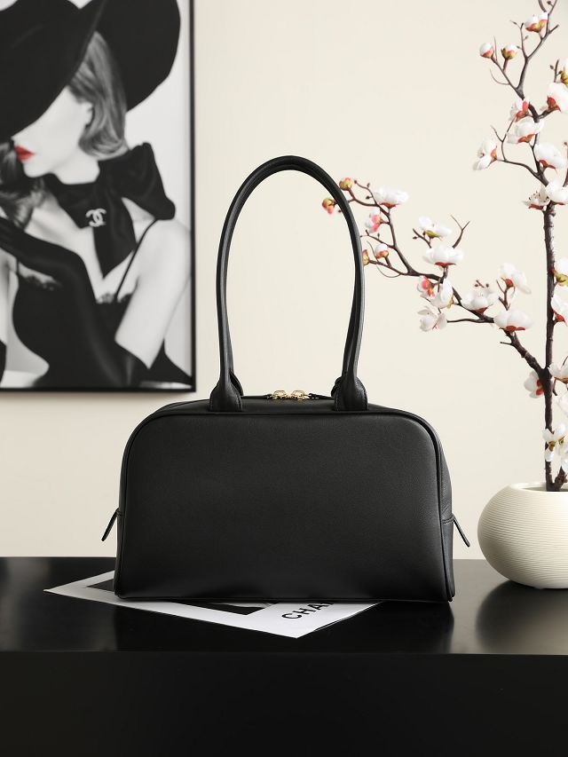 CC calfskin medium bowling bag AS6580 black 