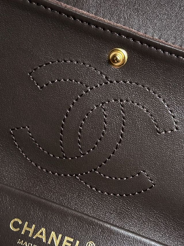 CC suede calfskin mini flap bag AS6626 dark brown
