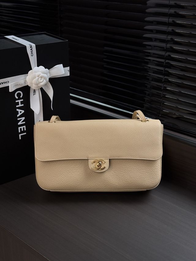 CC grained calfskin maxi flap bag AS6231 beige