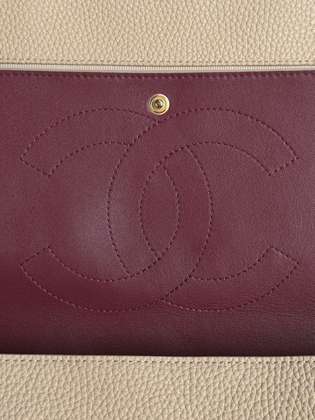CC grained calfskin maxi flap bag AS6231 beige