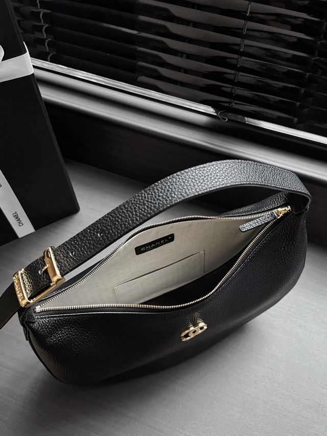 CC grained calfskin hobo handbag AS6570 black
