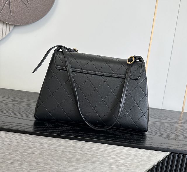 CC lambskin maxi flap bag AS6482 black