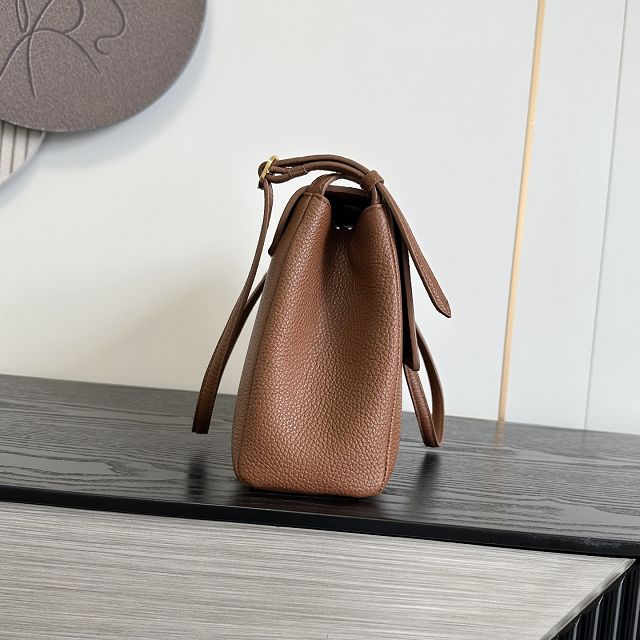 CC grained calfskin maxi flap bag AS6482 brown