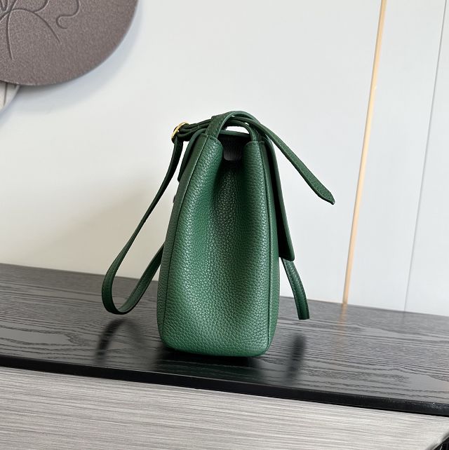 CC grained calfskin maxi flap bag AS6482 green
