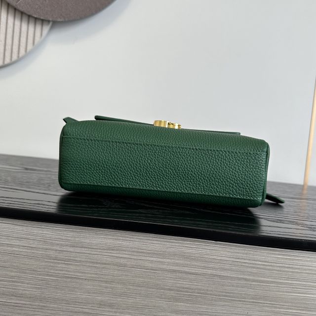 CC grained calfskin small flap bag AS6489 green