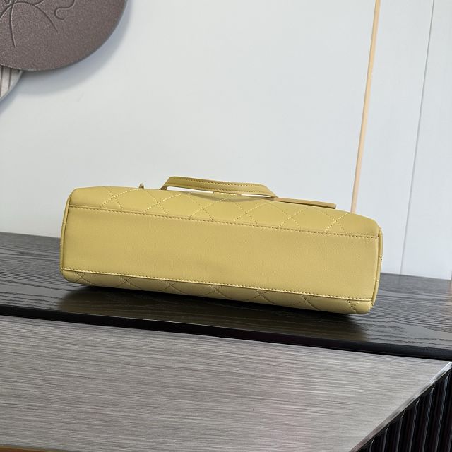 CC lambskin maxi flap bag AS6482 yellow