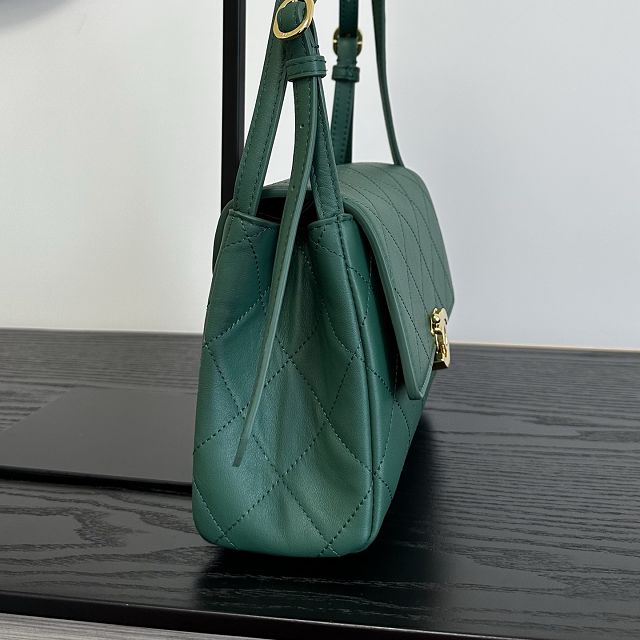 CC lambskin small flap bag AS6489 green
