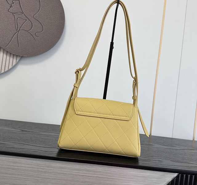 CC lambskin small flap bag AS6489 yellow