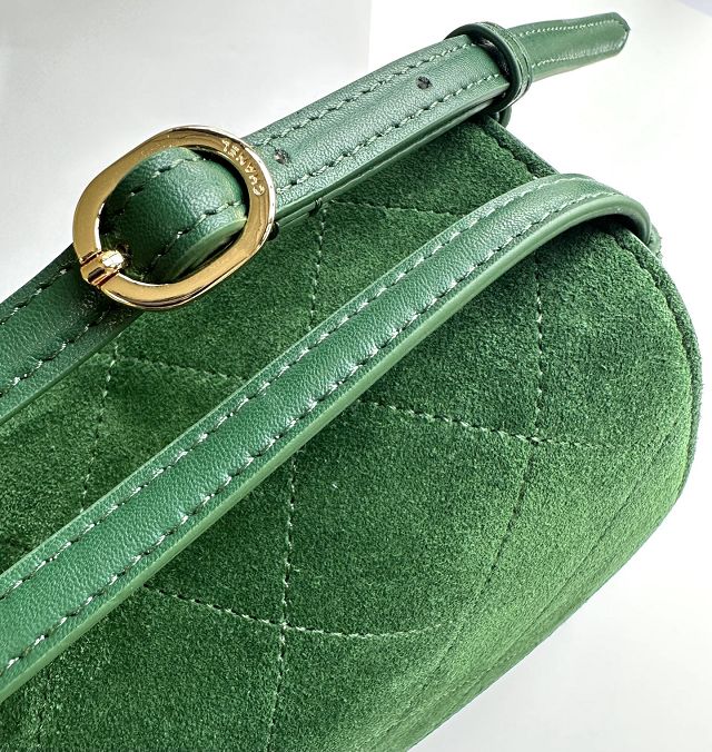 CC suede calfskin maxi flap bag AS6482 green