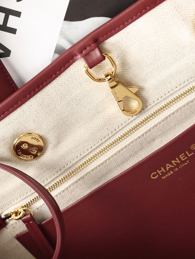 CC calfskin medium shopping bag AS6201 wine