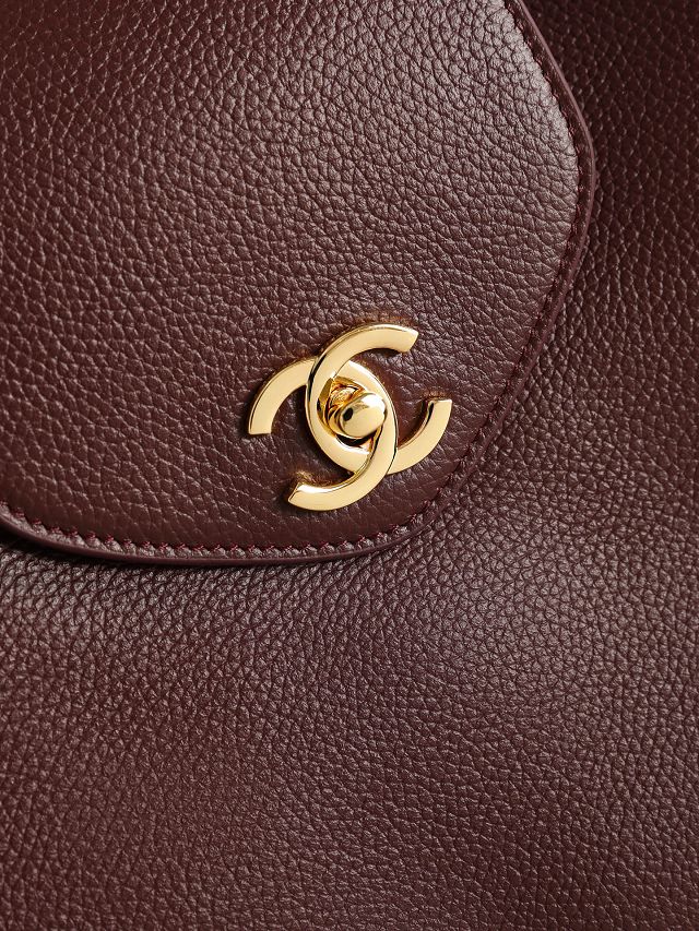 CC grained calfskin large shopping bag AS6245 bordeaux