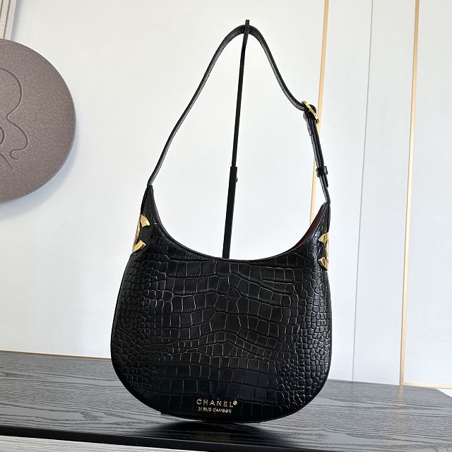 CC crocodile calfskin small hobo handbag AS6602 