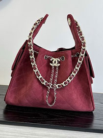 CC suede calfskin 25 small handbag AS5293 wine