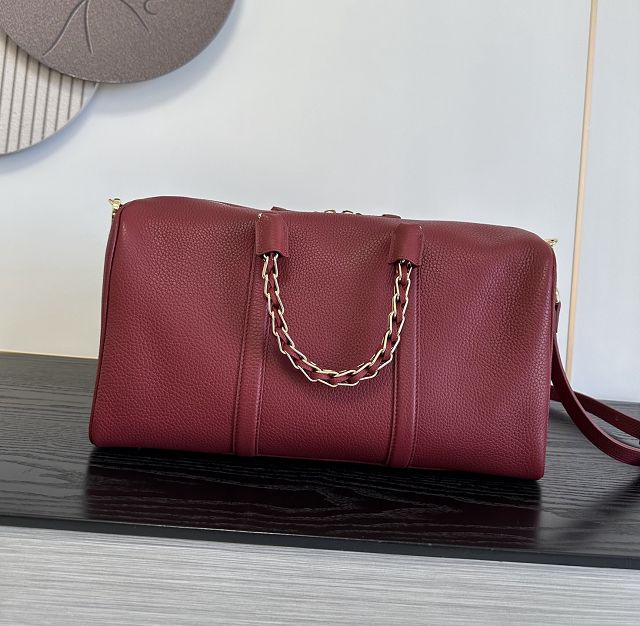 CC grained calfskin bowling bag AS6216 bordeaux