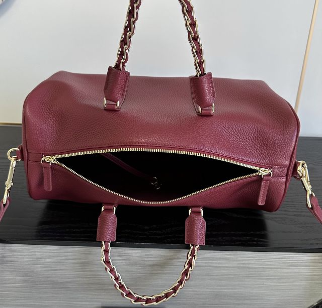 CC grained calfskin bowling bag AS6216 bordeaux