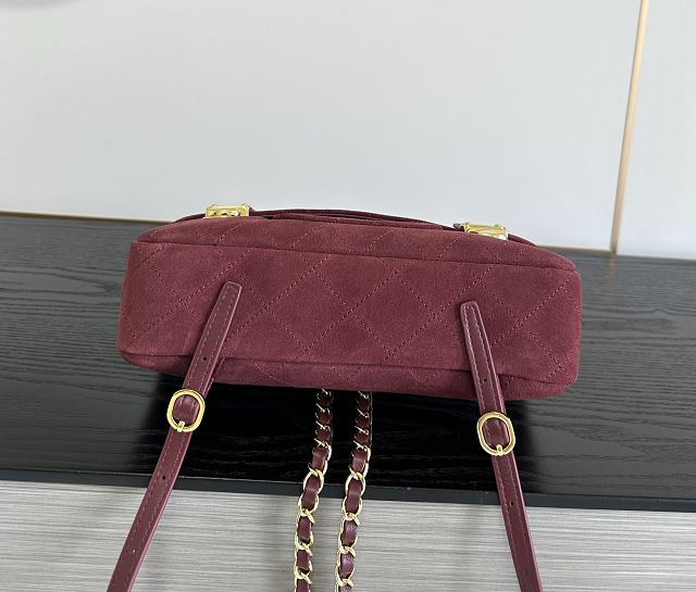 CC suede calfskin backpack AS6465 bordeaux