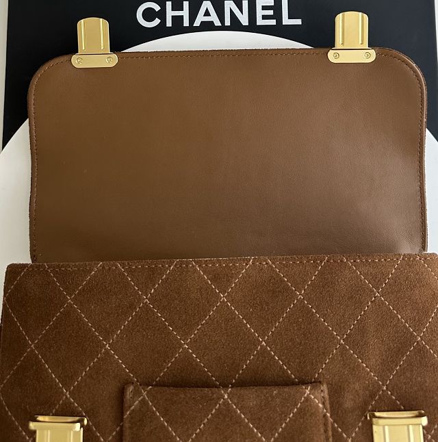 CC suede calfskin backpack AS6465 brown