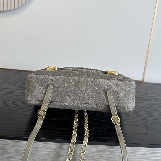 CC suede calfskin backpack AS6465 grey