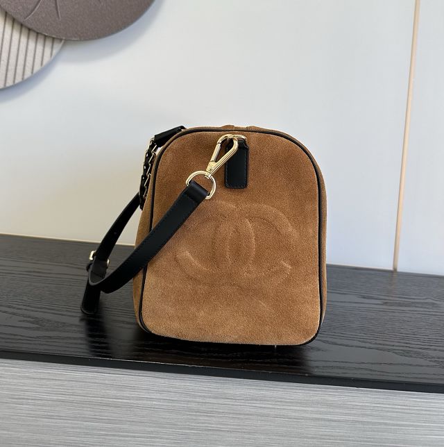 CC suede calfskin bowling bag AS6216 brown