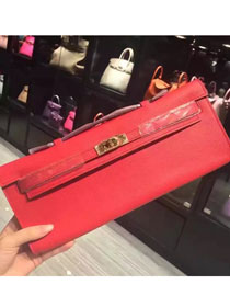 hermes original epsom leather kelly cut 31 clutch H031 red