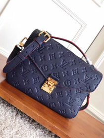 2017 louis vuitton original monogram empreinte pochette metis M44071 navy blue