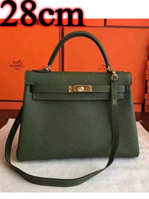 Hermes original togo leather kelly 28 bag K28 vert veronese