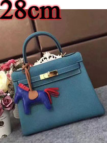 Hermes original togo leather kelly 28 bag K28 blue