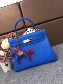 Hermes original togo leather kelly 32 bag K32 royal blue