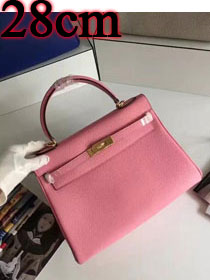 Hermes togo leather kelly 28 bag K028 pink