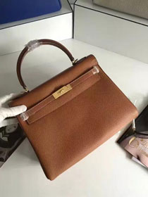 Hermes togo leather kelly 32 bag K032 coffee