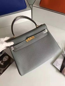 Hermes togo leather kelly 32 bag K032 light gray