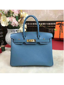 Hermes original epsom leather birkin 25 bag H25 blue