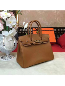 Hermes original epsom leather birkin 25 bag H25 coffee