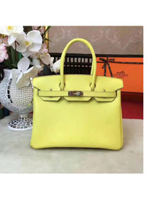 Hermes original epsom leather birkin 25 bag H25 lemon yellow