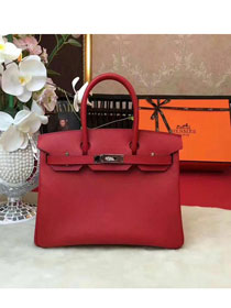 Hermes original epsom leather birkin 25 bag H25 red