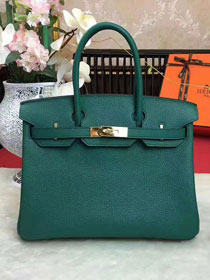 Hermes original togo leather birkin 35 bag H35-1 vert fonce