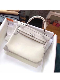 Hermes original togo leather kelly 28 bag K280 white