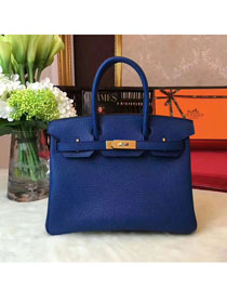 Hermes original togo leather birkin 25 bag H25-1 navy blue