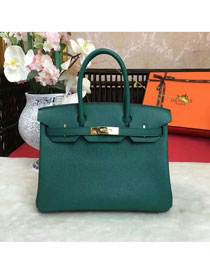 Hermes original togo leather birkin 25 bag H25-1 vert fonce