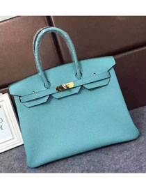 Hermes original togo leather birkin 30 bag H30-1 lake blue