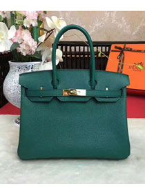 Hermes original togo leather birkin 30 bag H30-1 vert fonce