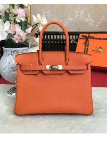 Hermes original togo leather birkin 30 bag H30-1 orange