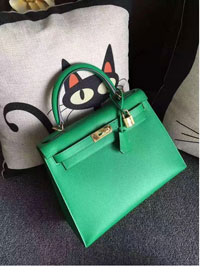 Hermes original epsom leather kelly 28 bag K28-1 green