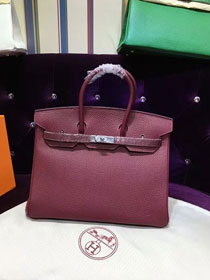 Hermes top togo leather birkin 30 bag H30-2 burgundy