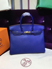 Hermes top togo leather birkin 30 bag H30-2 electric blue