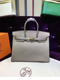 Hermes top togo leather birkin 30 bag H30-2 light gray